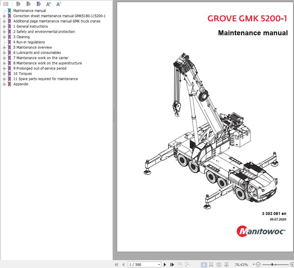 Manitowoc Crane GMK5200 1 Maintenance Manual