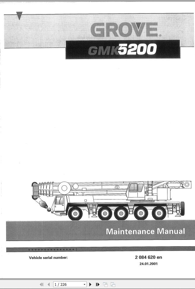 Manitowoc Crane GMK5200 Maintenance Manual