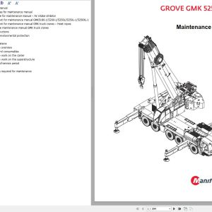 Manitowoc Crane GMK5250XL 1 Maintenance Manual