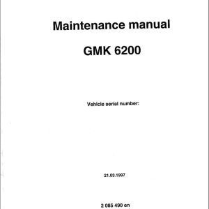 Manitowoc Crane GMK6200 Maintenance Manual