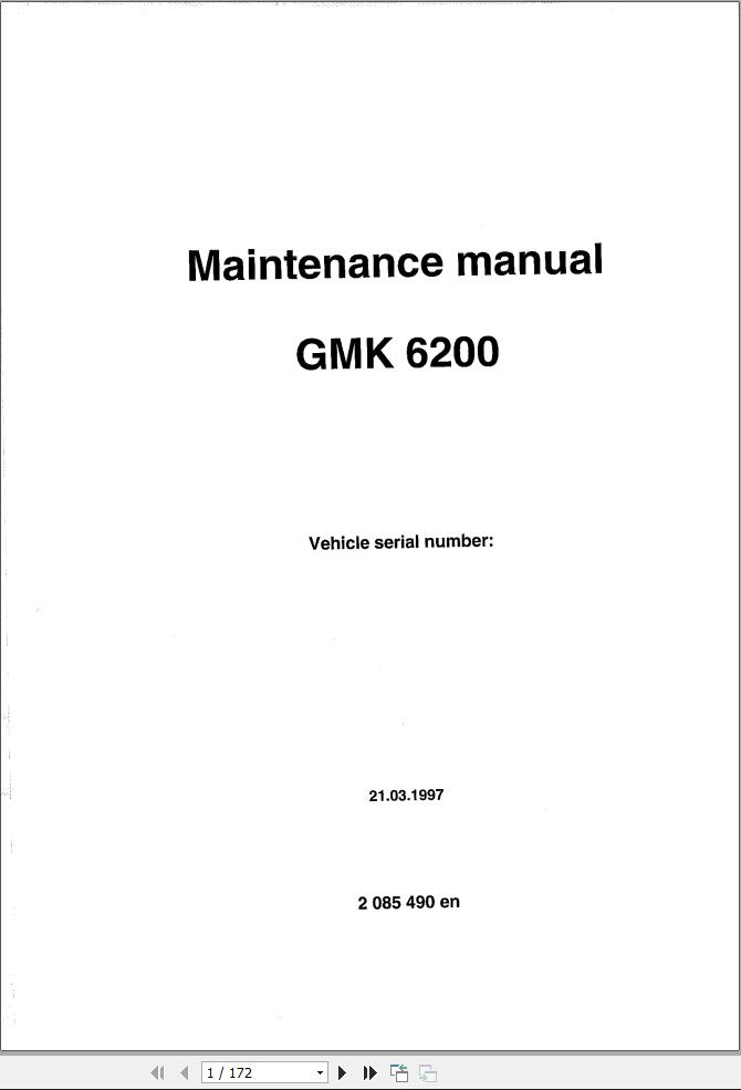 Manitowoc Crane GMK6200 Maintenance Manual