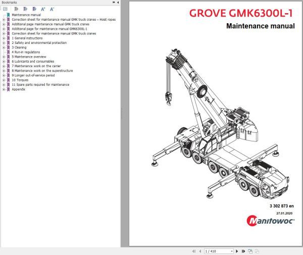 Manitowoc Crane GMK6300L 1 Maintenance Manual
