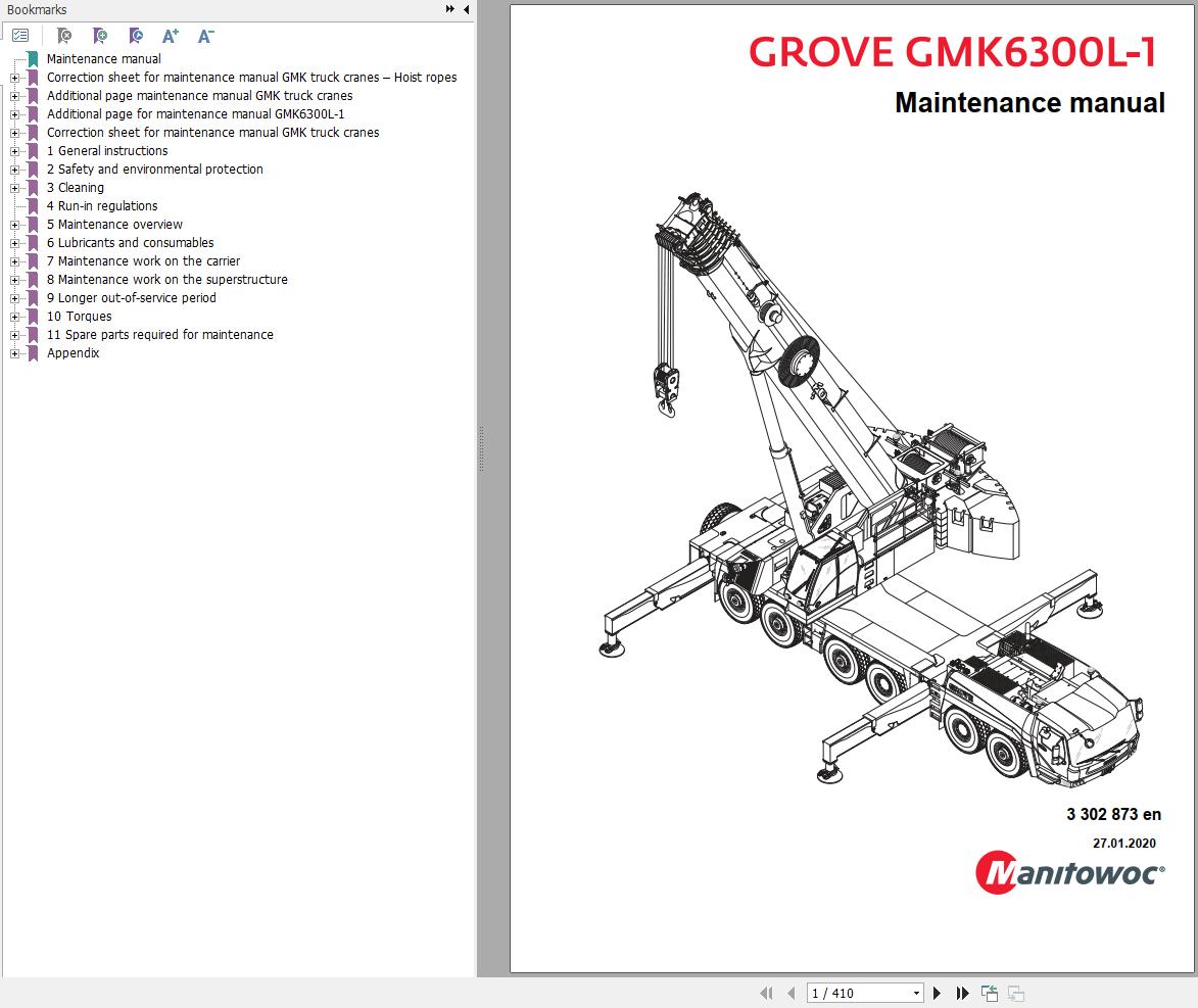 Manitowoc Crane GMK6300L 1 Maintenance Manual
