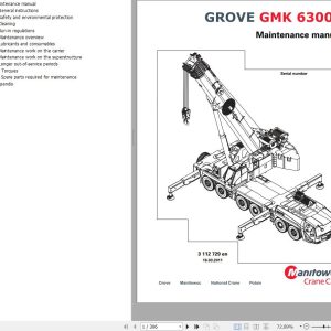 Manitowoc Crane GMK6300L Maintenance Manual