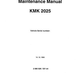 Manitowoc Crane KMK2025 Maintenance Manual