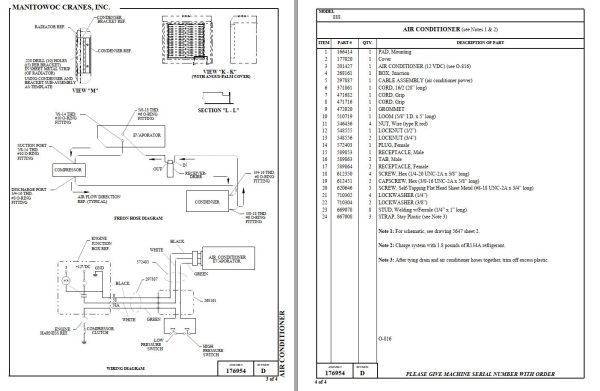 Manitowoc Crane M 50W to 888 Parts Manual Group A 1