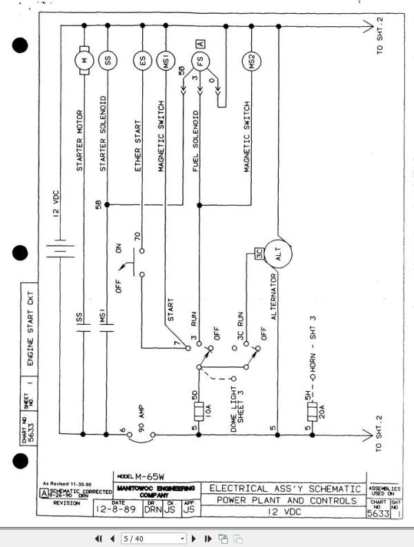 Manitowoc Crane M 65W Electrical Schematic 2021
