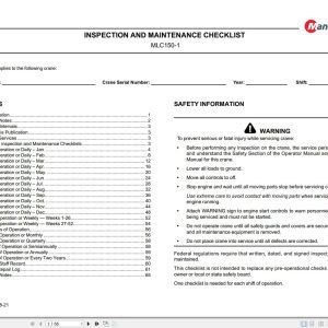 Manitowoc Crane MLC150 1 Inspection Maintenance Checklist 2021 1