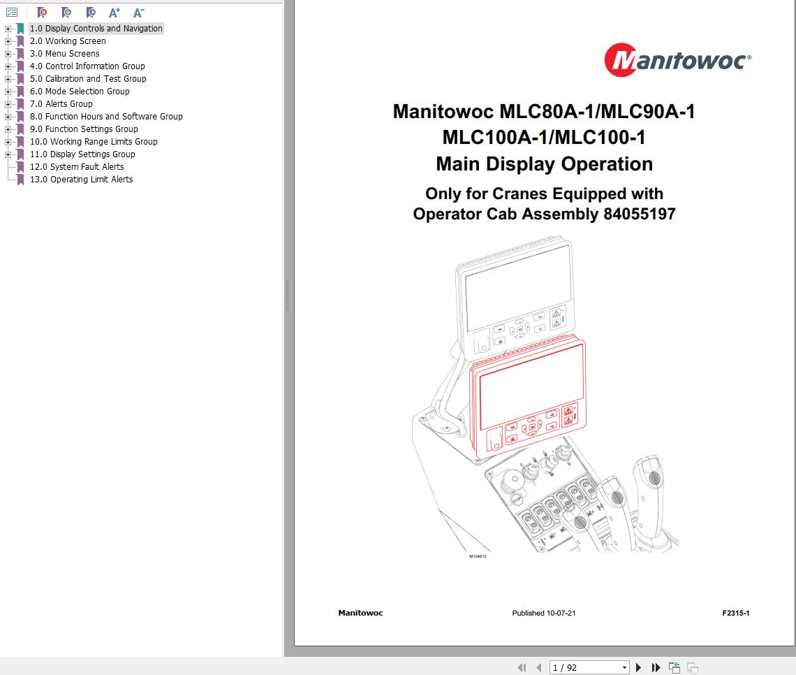 Manitowoc Display MLC80A 1 to MLC100 1 Operation Manual 2021 1