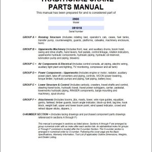 Manitowoc Traditional Crane 3900 Parts Manual