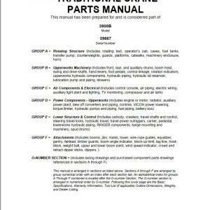 Manitowoc Traditional Crane 3900B Parts Manual 2021