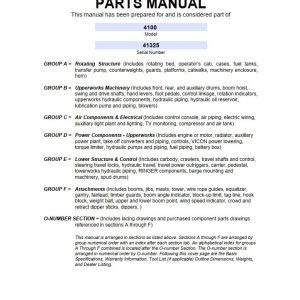 Manitowoc Traditional Crane 4100 Parts Manual