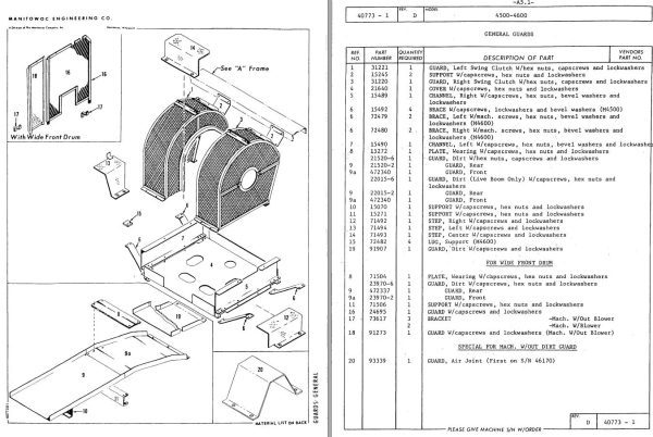 Manitowoc Traditional Crane 4600 Parts Manual 1