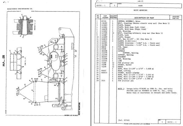 Manitowoc Traditional Crane 6400 Parts Manual 1