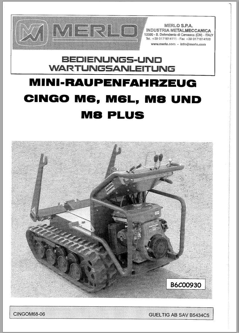 Merlo CINGO SERIE 1 Service Manual Maintenance Manual DE