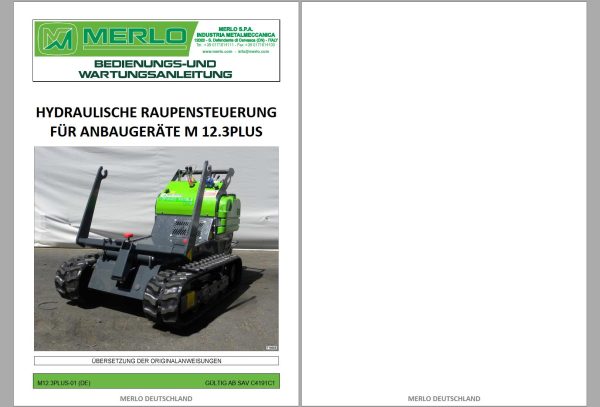 Merlo CINGO SERIE 3 Operation Maintenance Manual Hydraulic Electrical Diagram DE