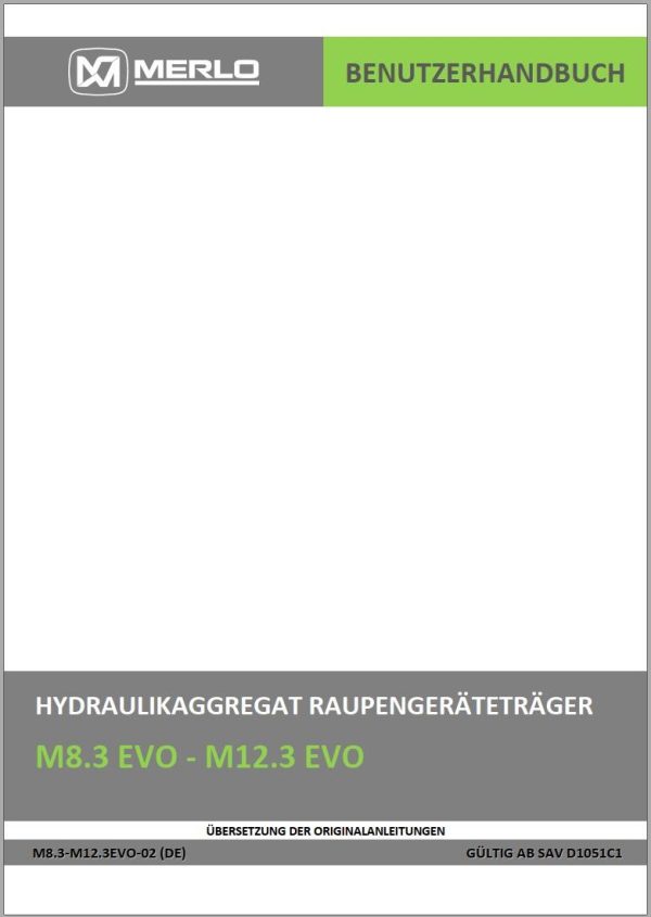 Merlo CINGO SERIE EVO User Maintenance Manual Hydraulic Electrical Diagram DE