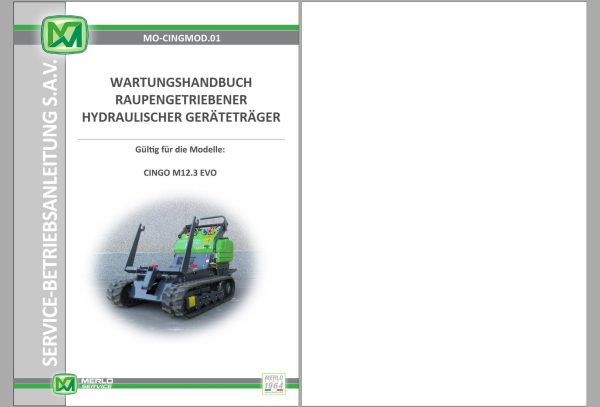Merlo CINGO SERIE EVO User Maintenance Manual Hydraulic Electrical Diagram DE 1