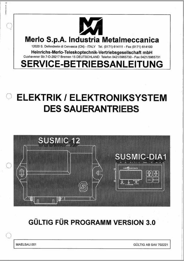 Merlo ROTO EVS R40.18 Hydraulic Electrical Diagram SAV 714561 DE