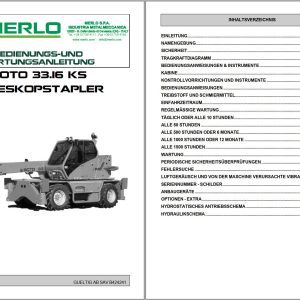 Merlo ROTO K KS R30.16 R33.13 R35.13 Service Manuals DE
