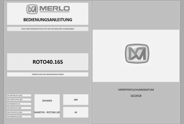 Merlo ROTO MODULAR R40.16 to R70.24 Service Manuals DE