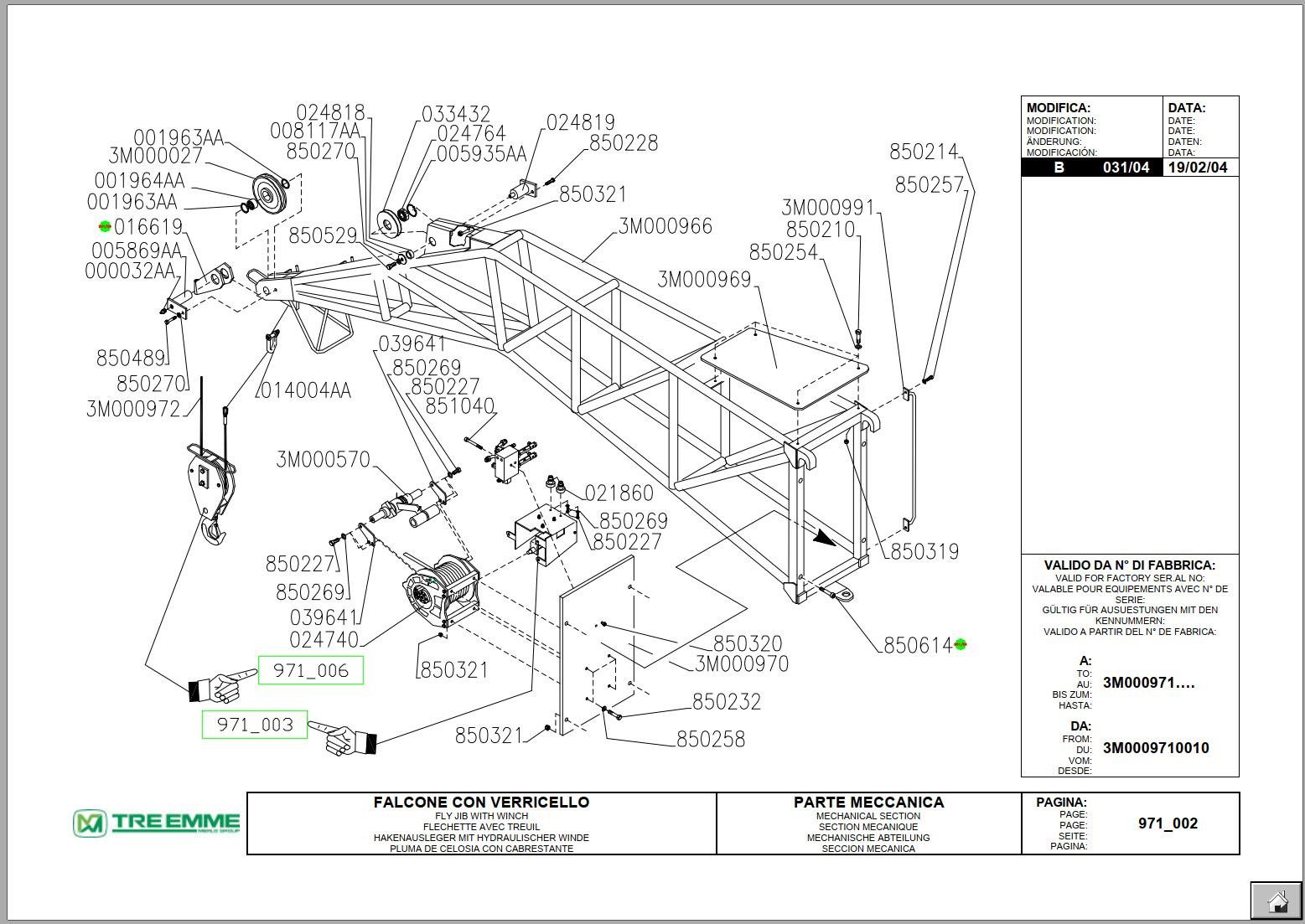 Merlo Ricambi Winch On Raft 2400kg Spare Parts Catalog EN FR DE ES