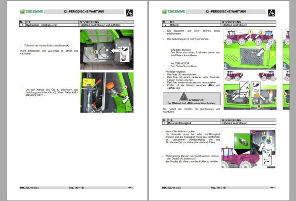 Merlo TREEMME MM350X Parts Maintenance Service Manual Hydraulic Electrical Diagram DE 1