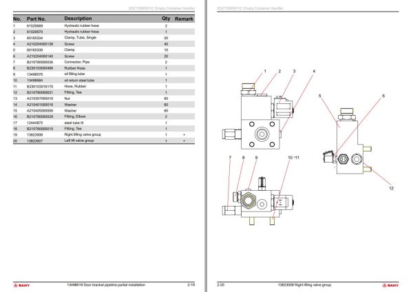 Sany Empty Container Handler SDCY90K6H1C Parts Book 2