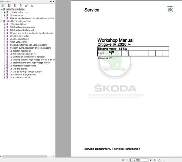 Skoda Citigo NF NE Workshop Manual