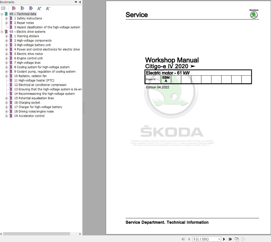 Skoda Citigo NF NE Workshop Manual