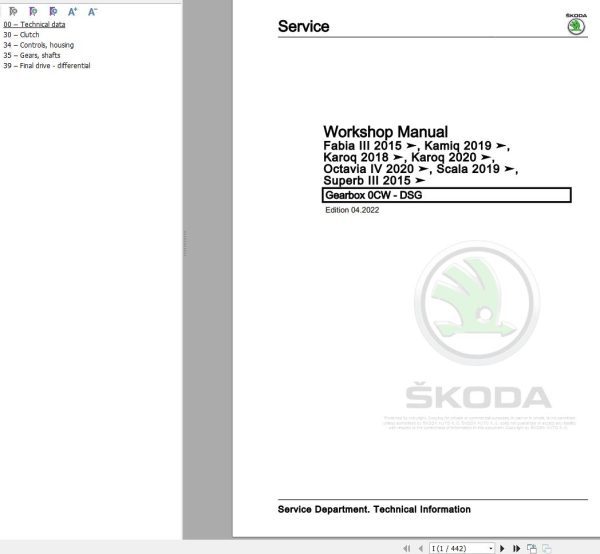 Skoda Kamiq NW4 Workshop Manual