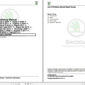Skoda Rapid NA NK Workshop Manual