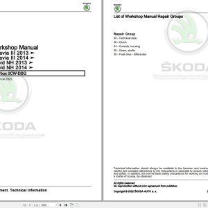 Skoda Rapid NH 2013 Workshop Manual
