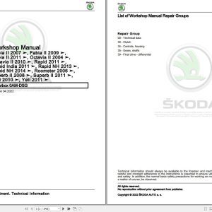 Skoda Roomster 5J 5J0 Workshop Manual