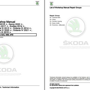Skoda Suberb III 2016 3V Workshop Manual