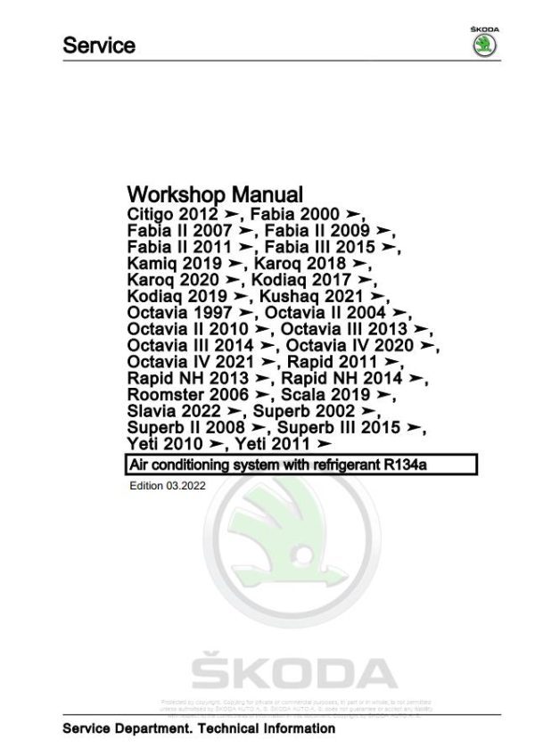 Skoda Superb 3U 3U4 Workshop Manual