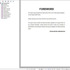 Toyota Engine 1DZ II Repair Manual