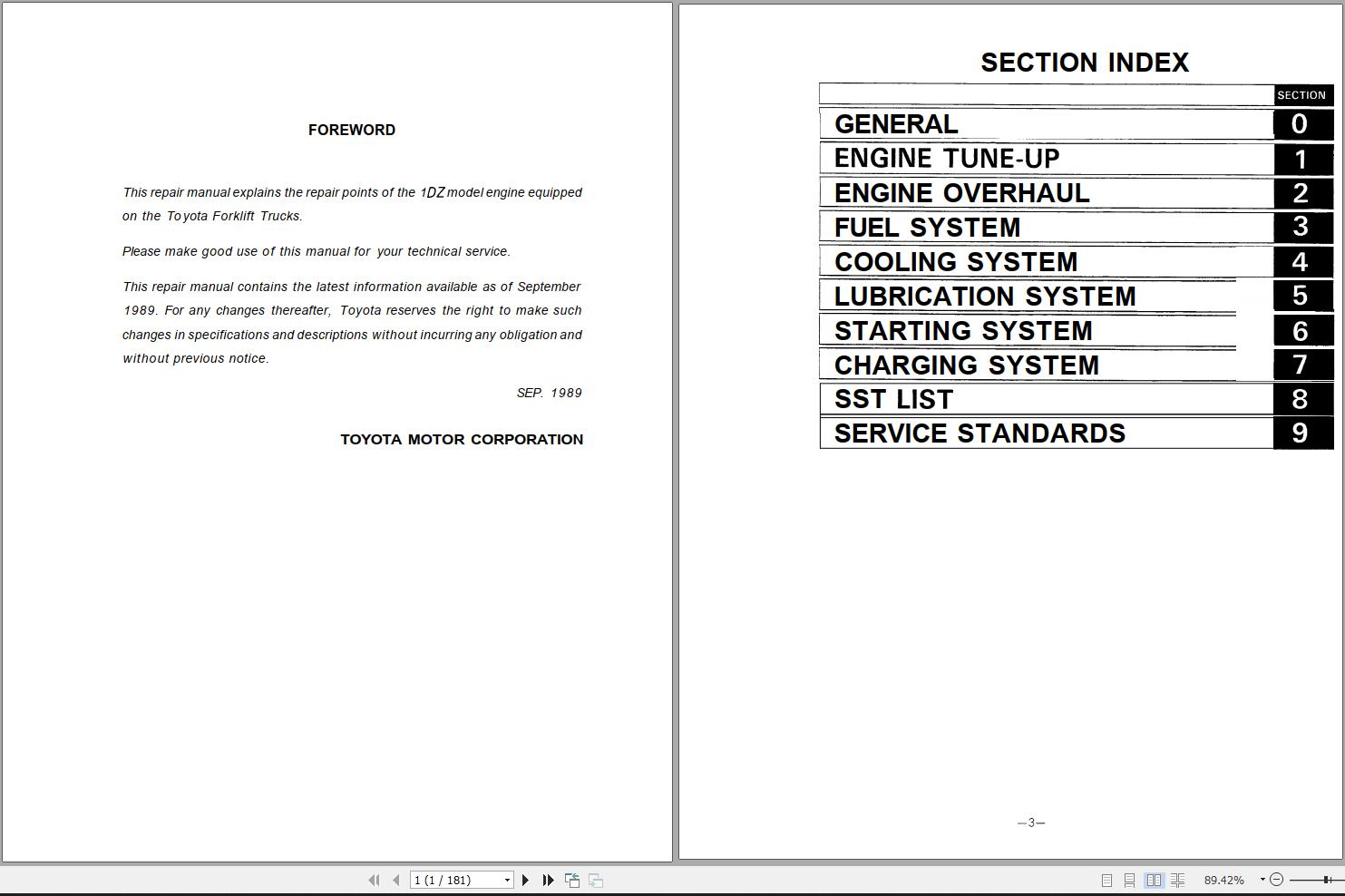 Toyota Engine 1DZ Repair Manual