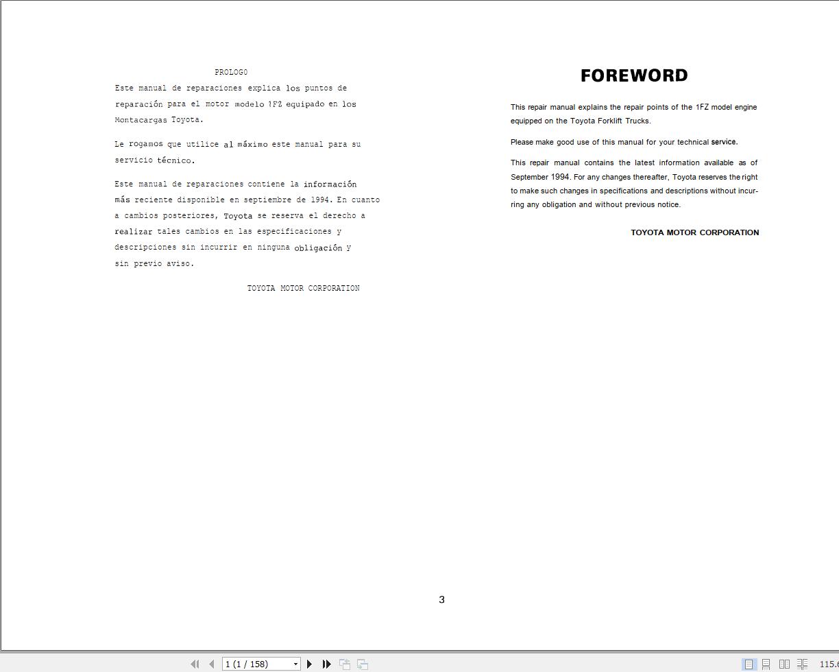 Toyota Engine 1FZ Repair Manual EN ES
