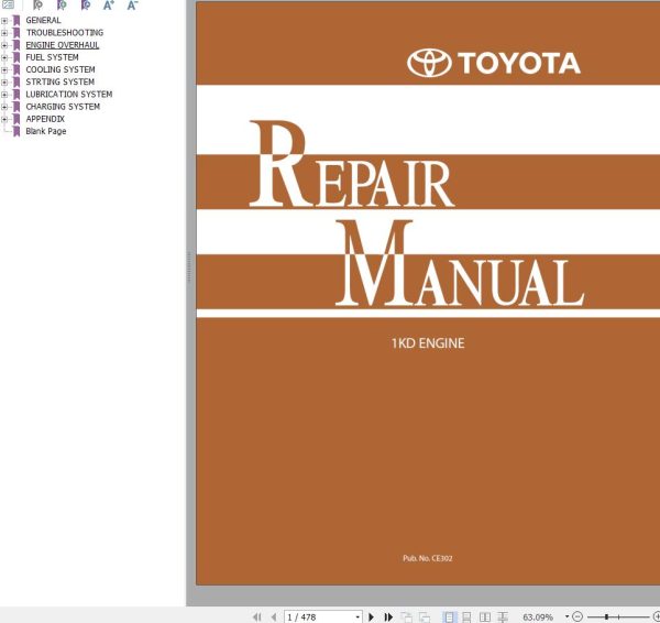 Toyota Engine 1KD Repair Manual