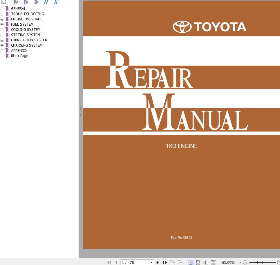 Toyota Engine 1KD Repair Manual