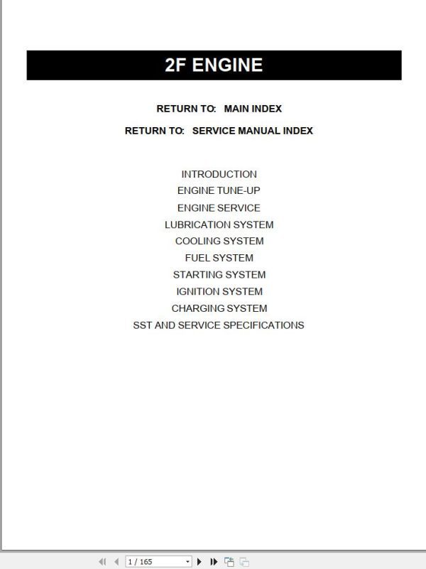 Toyota Engine 2F Repair Manual