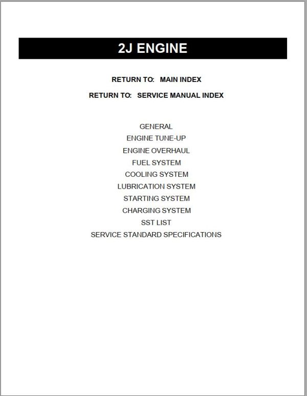 Toyota Engine 2J Repair Manual