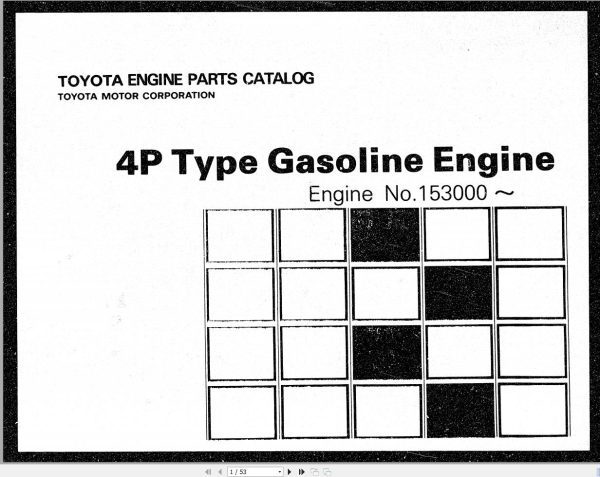 Toyota Engine 4P Parts Catalog