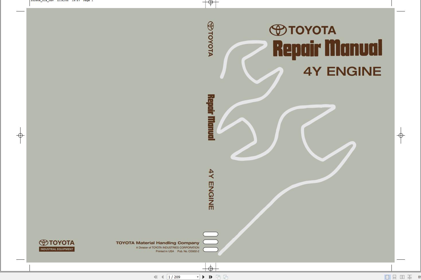 Toyota Engine 4Y Repair Manual
