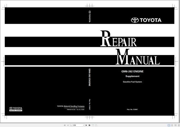 Toyota Engine GM6 262 Repair Manual 1