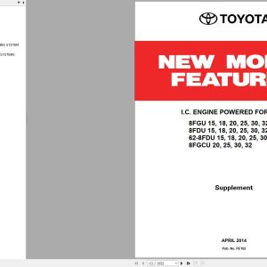 Toyota Engine Powered Forklift 8FGU15 to 8FGCU32 Repair Manual