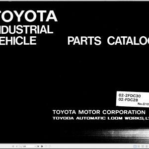 Toyota Forklift 02 2FDC20 02 FDC28 Parts Catalog
