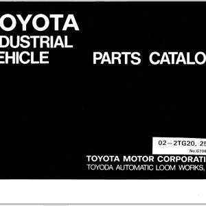 Toyota Forklift 02 2TG20 02 2TG25 Parts Catalog EN DE FR ES