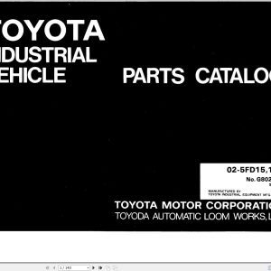 Toyota Forklift 02 5FD15 02 5FD18 Parts Catalog